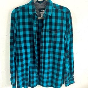Blue and Black Checkered Flannel